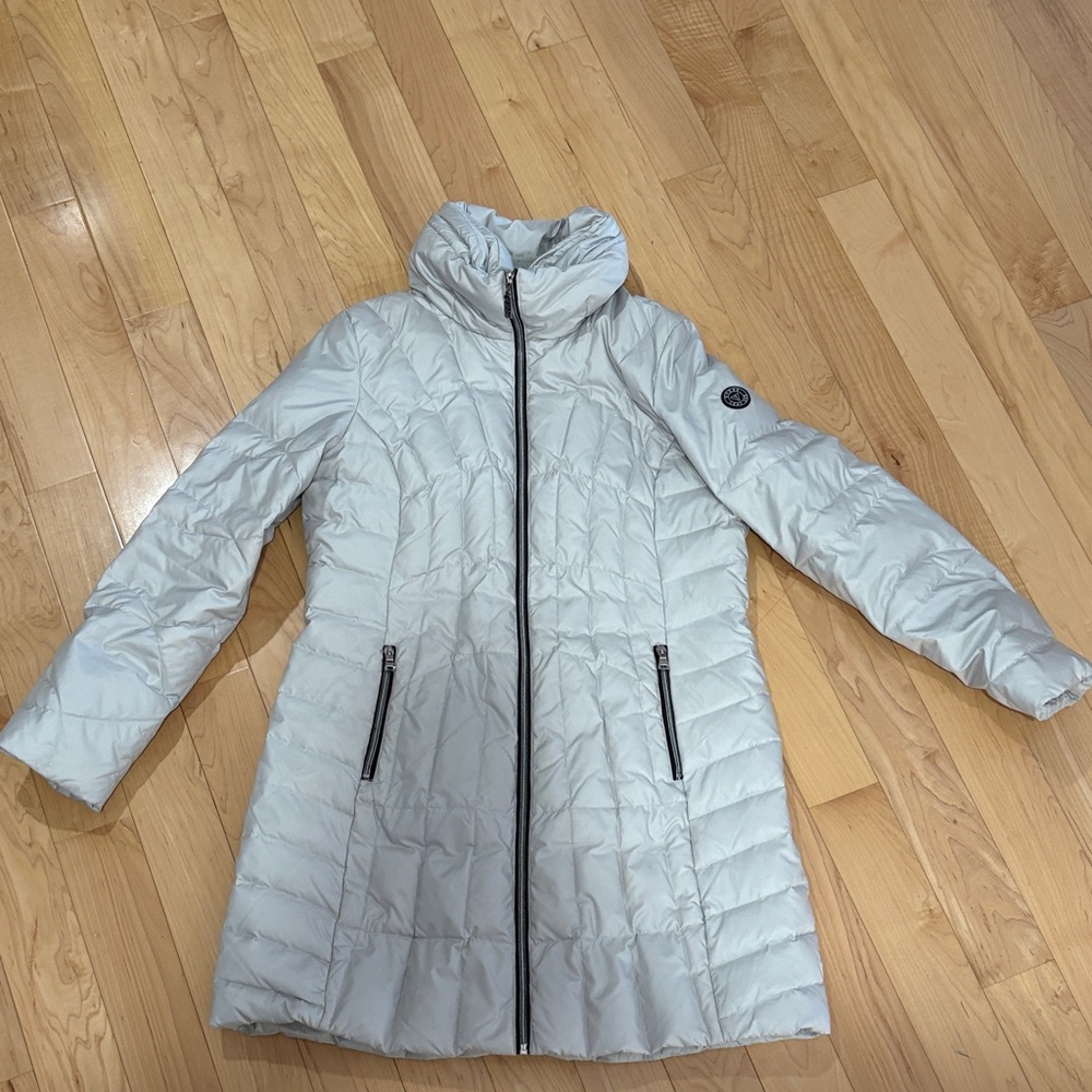 Guess Women's Silver Puffer Coat